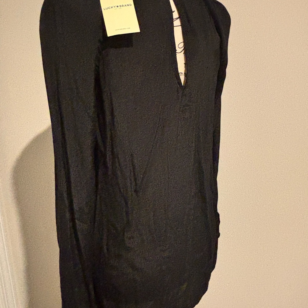 Lucky Brand Black V-Neck Top